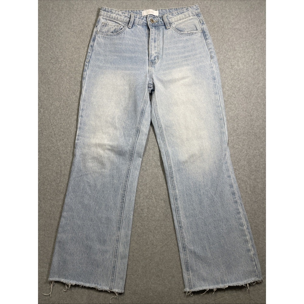VERVET Blue Women's High Rise Raw Hem Light Distressed Jeans - Size 27